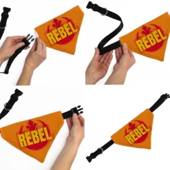 Pet Bandana - Star Wars REBEL Text and Rebel Alliance Insignia Orange/Red/Yellow