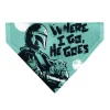 Pet Bandana - Star Wars The Madalorian and Grogu WHERE HE GOES I GO Pose Blue/Black