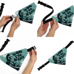 Pet Bandana - Star Wars The Madalorian and Grogu WHERE HE GOES I GO Pose Blue/Black