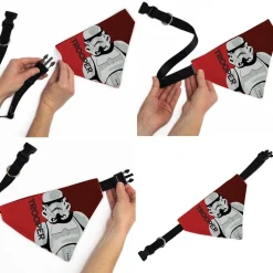 Pet Bandana - Star Wars TROOPER Text and Stormtrooper Pop Art Pose Reds/Black