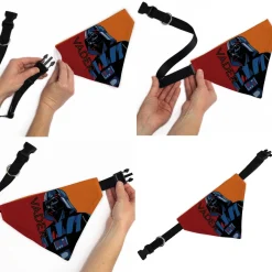 Pet Bandana - Star Wars VADER Text and Pop Art Pose Red/Orange/Black