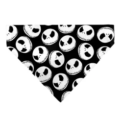 Pet Bandana - The Nightmare Before Christmas Jack Expressions Scattered Black/White