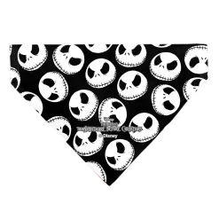 Pet Bandana - The Nightmare Before Christmas Jack Expressions Scattered Black/White