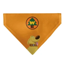 Pet Bandana - Up Dug Pose and Wilderness Explorer Badge Orange