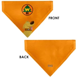 Pet Bandana - Up Dug Pose and Wilderness Explorer Badge Orange