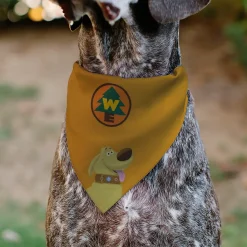 Pet Bandana - Up Dug Pose and Wilderness Explorer Badge Orange
