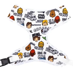 Pet Harness - Star Wars Characters and Quotes Cartoon Collage Gray