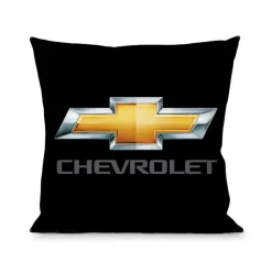 Pillow - THROW - Chevy Bowtie CHEVROLET Black Gold Gray