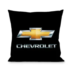 Pillow - THROW - Chevy Bowtie CHEVROLET Black Gold Silver-Fade