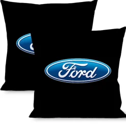 Pillow - THROW - Ford Oval Logo Black Blue