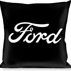 Pillow - THROW - FORD Script Centered Black/White