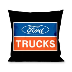 Pillow - THROW - FORD TRUCKS Logo2 Black White Blue Red