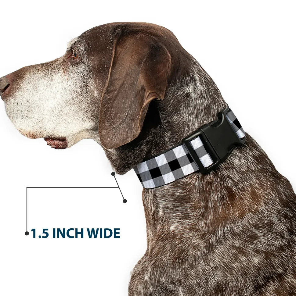 Plastic Clip Collar - Buffalo Plaid Black/White
