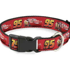 Plastic Clip Collar - Cars Lightning McQueen Smiling Pose/95 Reds/White/Orange