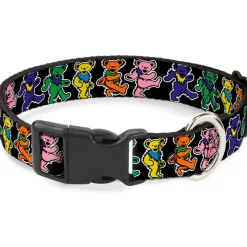 Plastic Clip Collar - Dancing Bears Black/Multi Color