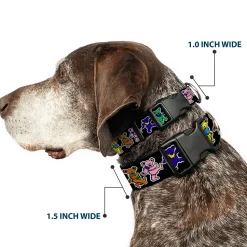 Plastic Clip Collar - Dancing Bears Black/Multi Color