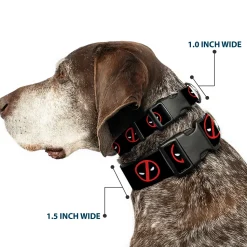 Plastic Clip Collar - Deadpool Logo2 Black/Red/White