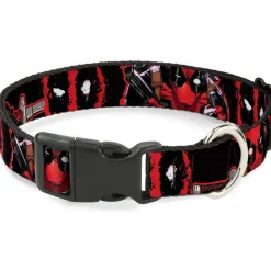 Plastic Clip Collar - Deadpool 2-Action Poses/Splatter Logo Black/Red/White