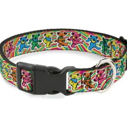 Plastic Clip Collar - Grateful Dead Dancing Bears Swirl Multi Color