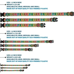 Plastic Clip Collar - Grateful Dead Dancing Bears Swirl Multi Color