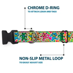 Plastic Clip Collar - Grateful Dead Dancing Bears Swirl Multi Color