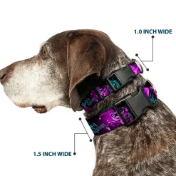 Plastic Clip Collar - HARLEY QUINN Pow & Aiming Poses/Joker Sketch Black/Turquoise/Fuchsia