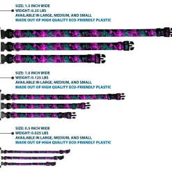 Plastic Clip Collar - HARLEY QUINN Pow & Aiming Poses/Joker Sketch Black/Turquoise/Fuchsia