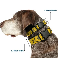 Plastic Clip Collar - Harry Potter Hufflepuff Crest Plaid Yellows/Gray