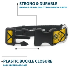 Plastic Clip Collar - Harry Potter Hufflepuff Crest Plaid Yellows/Gray