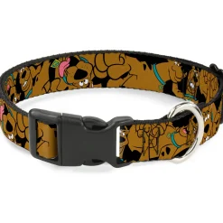 Plastic Clip Collar - Scooby Doo Stacked CLOSE-UP Black