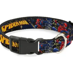 Plastic Clip Collar - SPIDER-MAN Title Logo and Action Skyline Poses