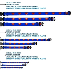 Plastic Clip Collar - Superman Shield Blue