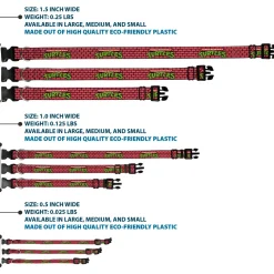 Plastic Clip Collar - TEENAGE MUTANT NINJA TURTLES Brick Title Logo Red