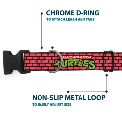 Plastic Clip Collar - TEENAGE MUTANT NINJA TURTLES Brick Title Logo Red