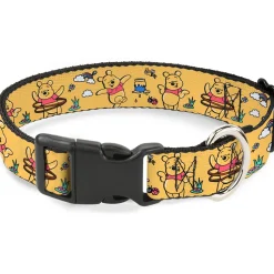 Plastic Clip Collar - Winnie the Pooh Happy Poses Golden Yellow