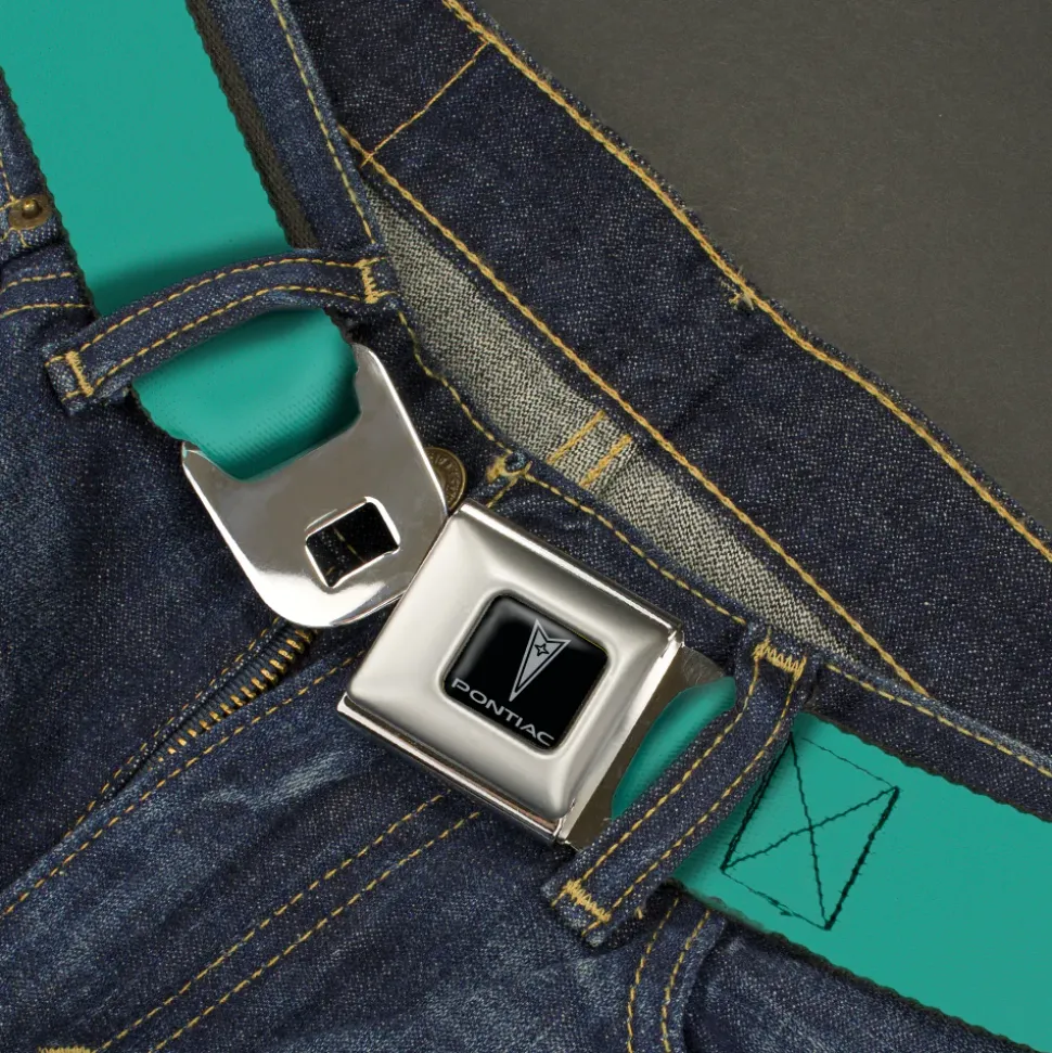 Pontiac Seatbelt Belt - Teal Webbing