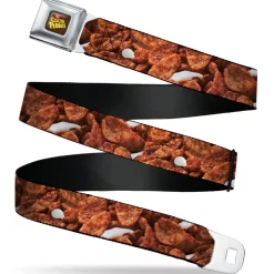 POST COCOA PEBBLES Logo Full Color Brown/Yellows Seatbelt Belt - Cocoa Pebbles Vivid Cereal CLOSE-UP Browns Webbing