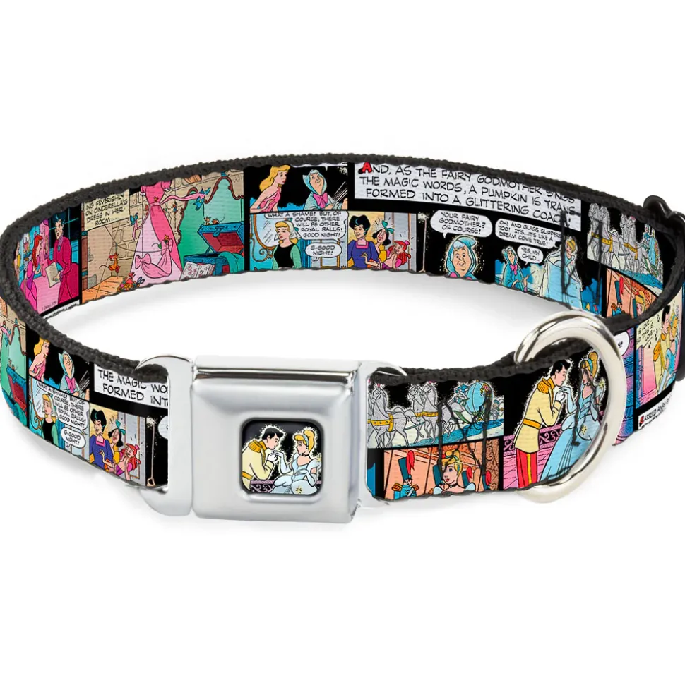 Prince & Cinderella Full Color Seatbelt Buckle Collar - Cinderella Movie Panels & Quotes