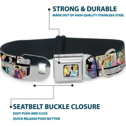 Prince & Cinderella Full Color Seatbelt Buckle Collar - Cinderella Movie Panels & Quotes
