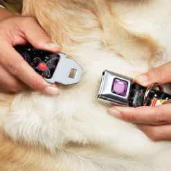 Princess Gem CLOSE-UP Full Color Purple Seatbelt Buckle Collar - Disney Princesses & Prince's Dancing