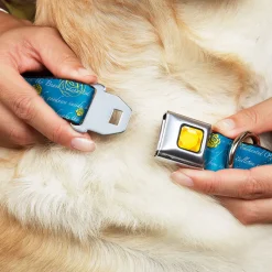 Princess Gem CLOSE-UP Full Color Yellow Seatbelt Buckle Collar - Beauty & the Beast Story Script