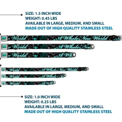 Princess Gem Full Color Turquoise Seatbelt Buckle Collar - Aladdin A WHOLE NEW WORLD/Story Script