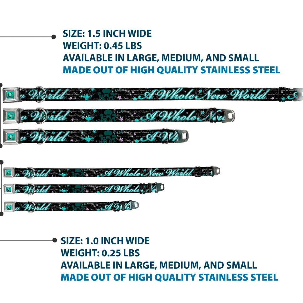 Princess Gem Full Color Turquoise Seatbelt Buckle Collar - Aladdin A WHOLE NEW WORLD/Story Script