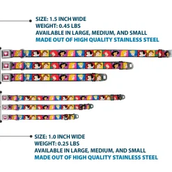 Princess Gem Heart Full Color Black Pink Seatbelt Buckle Collar - Disney Princess Blocks