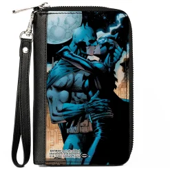 PU Zip Around Wallet Rectangle - Batman Hush Kissing Catwoman Comic Book Scene
