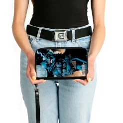 PU Zip Around Wallet Rectangle - Batman Hush Kissing Catwoman Comic Book Scene