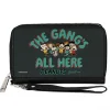 PU Zip Around Wallet Rectangle - Peanuts Gang THE GANG'S ALL HERE Group Pose Black/Blue