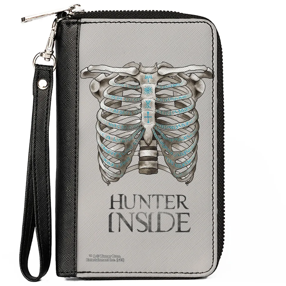 PU Zip Around Wallet Rectangle - Supernatural HUNTER INSIDE Rib Cage Poster