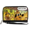 PU Zip Around Wallet Rectangle - THIS IS FINE Question Hound Cafe Fire Comic Strip Blocks