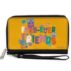 PU Zip Around Wallet Rectangle - Furby FURB-EVER FRIENDS Group Pose Orange/Multi Color